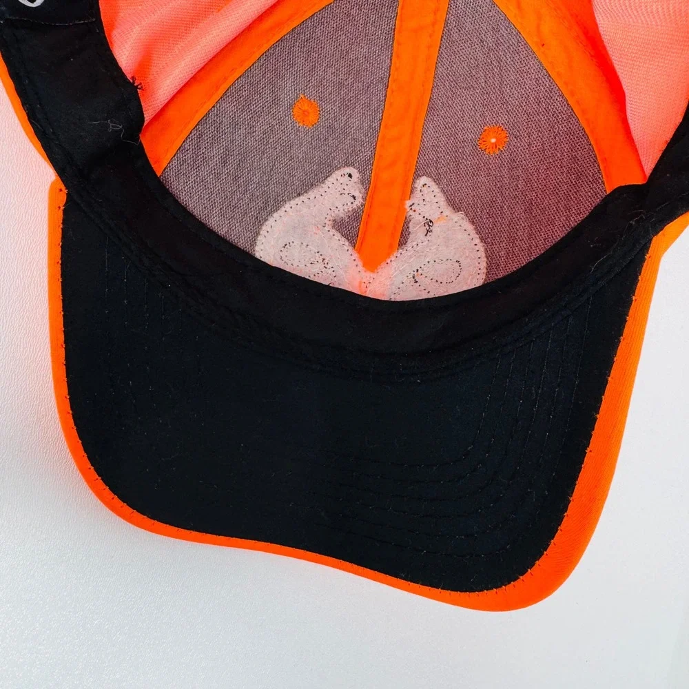 Realtree Blaze Orange Hunting Hat‎ Adjustable Hook and Loop Antler Logo Cap